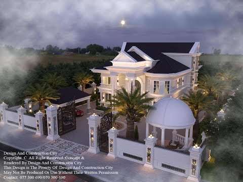 تصميم فيلا فخم مع تقديم معماري حديث