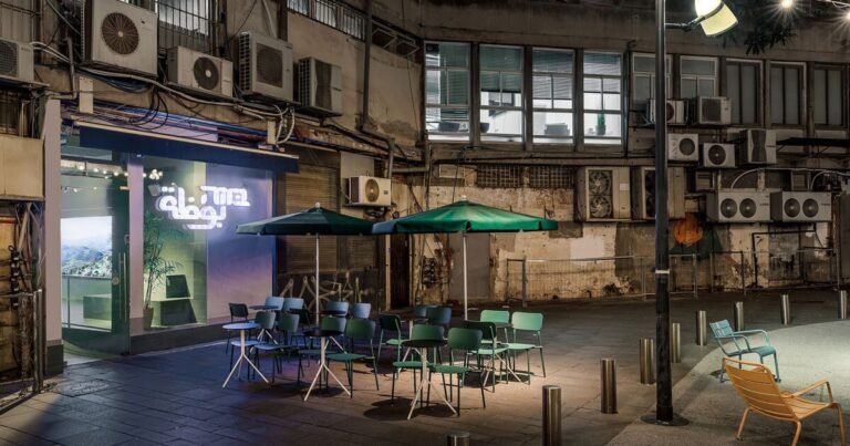 teal inexperienced tiles and neon signage characterize ‘buza’ gelato store in tel aviv