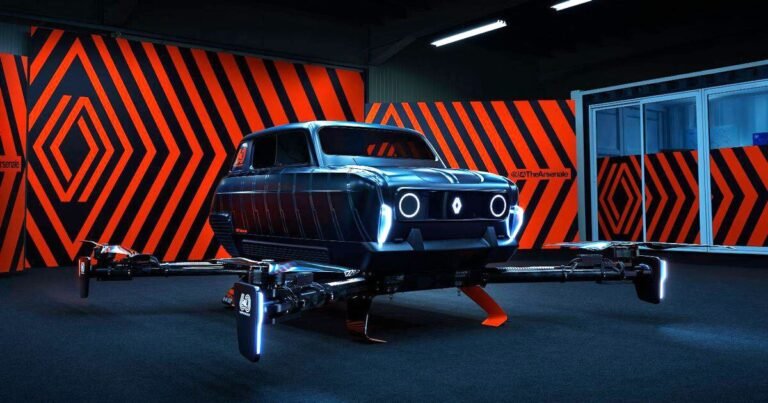 AIR4: renault unveils flying model of its basic 4L automobile