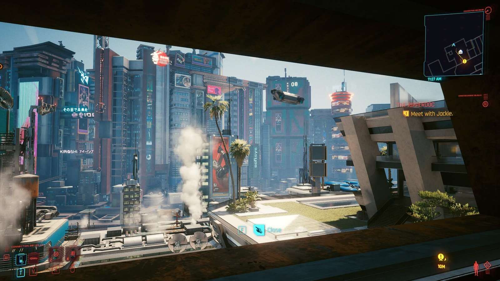 Looking out of a window in cyberpunk 2077