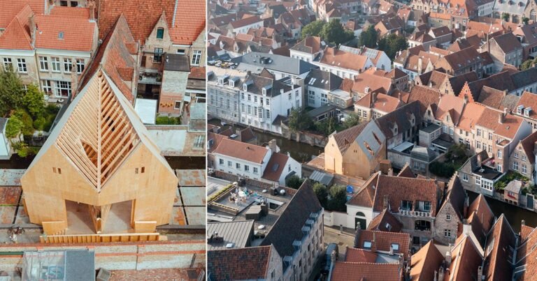 PARA venture types an uncanny diptych pavilion exploring city trauma in belgium