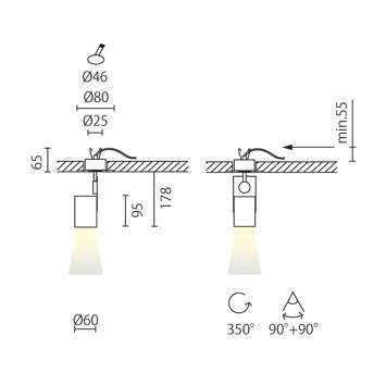  Mur Ø60 GU10 بدون إطار من Aklus |  Architonic
