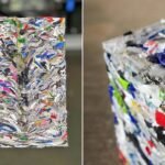 byfusion is popping non-recyclable ocean plastic right into a concrete block various