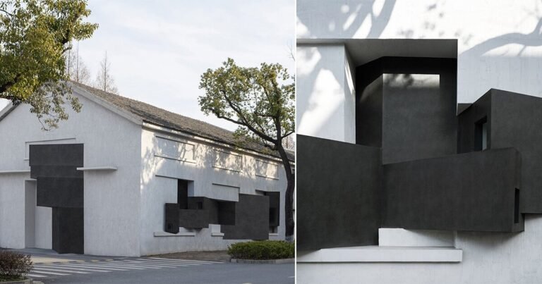 far workshop converts industrial warehouse into artwork gallery in shanghai
