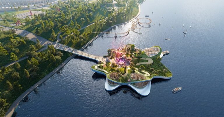 heatherwick studio’s newest pier ‘the leaf’ will likely be a playful, undulating park in seoul