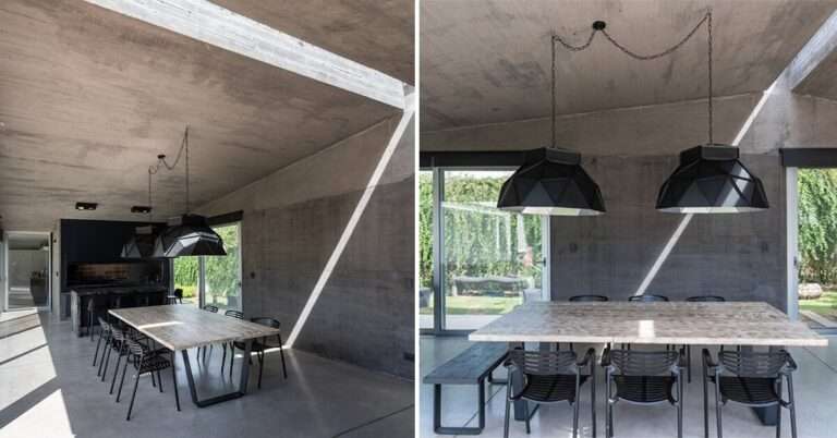 a skinny ray of sunshine completely pierces by means of this argentinian home