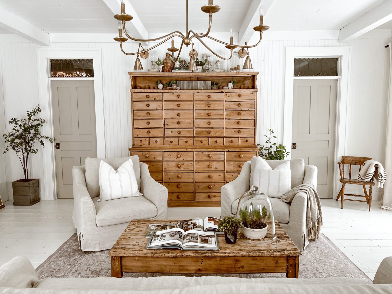 أبواب غرفة المعيشة المطلية - مدونة ليز ماري