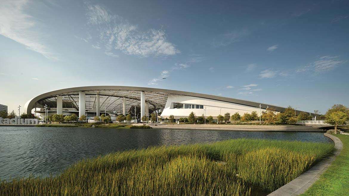 المناظر الطبيعية: استاد SoFi و Hollywood Park من HKS مع Studio-MLA |  2022-02-03