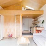 This Garage Was Converted To Include A Loft Bedroom, Kitchen, And Bathroom