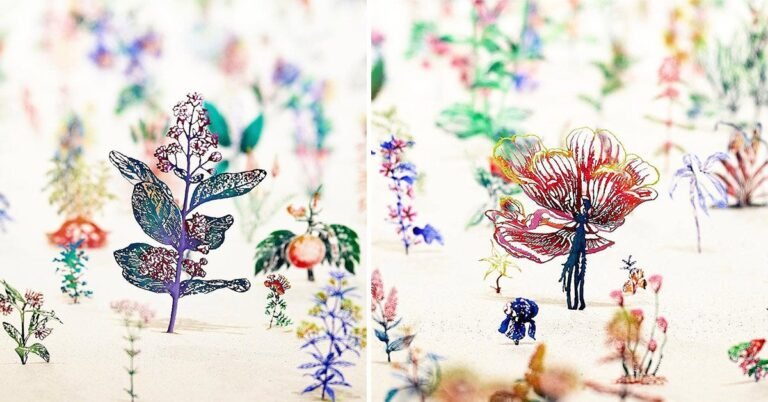 17,000 steel-etched flowers by artist zadok ben-david question life and death at kew gardens