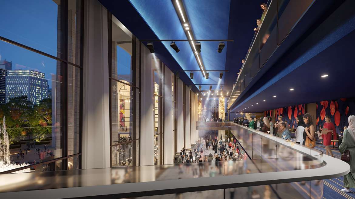 يجلب ويليامز وتسيان مساحات عامة ملونة أعيد تشكيلها إلى قاعة ديفيد جيفن في مركز لينكولن