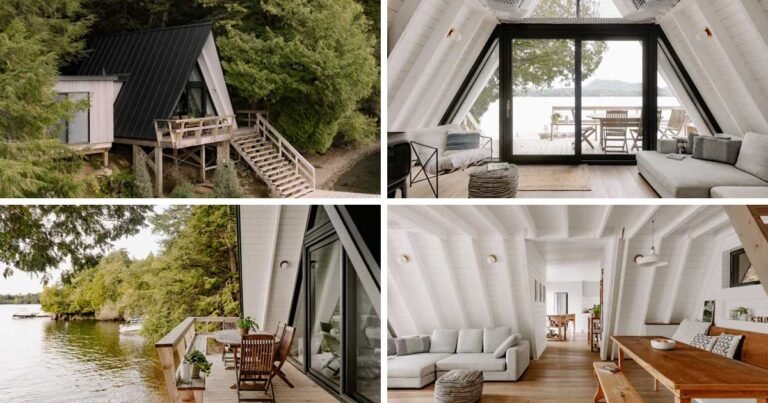 This Secluded A-Frame Cabin Was Given A Contemporary Design Update