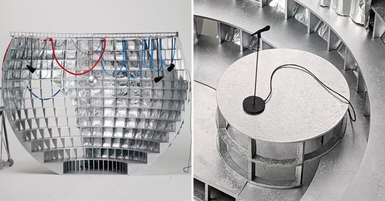 french pavilion envisions a miniature world within disco ball at venice architecture biennale