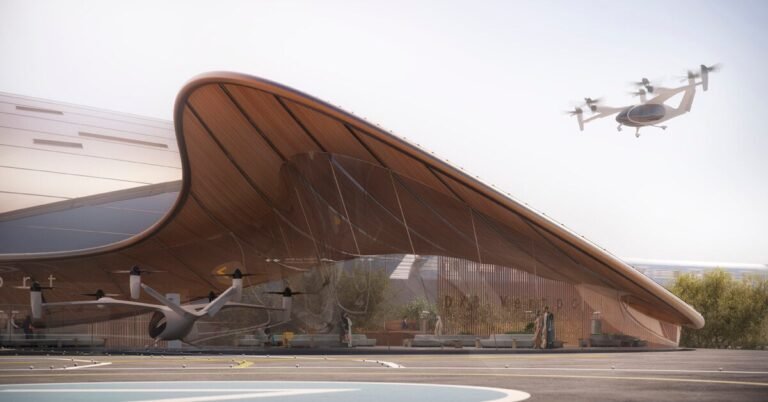 foster + partners reveals terminal concept for future eVTOL infrastructure network in dubai