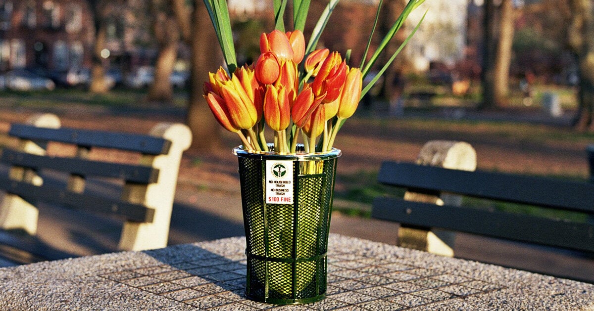 chris luu’s ‘trashcan vase’ brings new york’s iconic street bin into the home