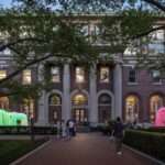At Columbia GSAPP three inflatable pavilions light up using solar power