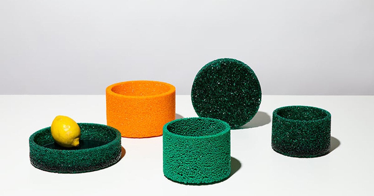 alissa volchkova revisits the origins of glass as sand to craft granulated decor objects