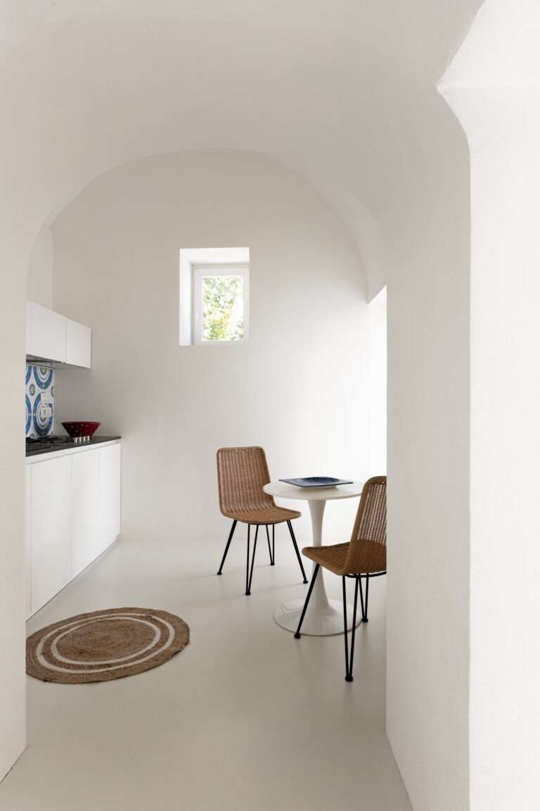 kitchen with white cabinets