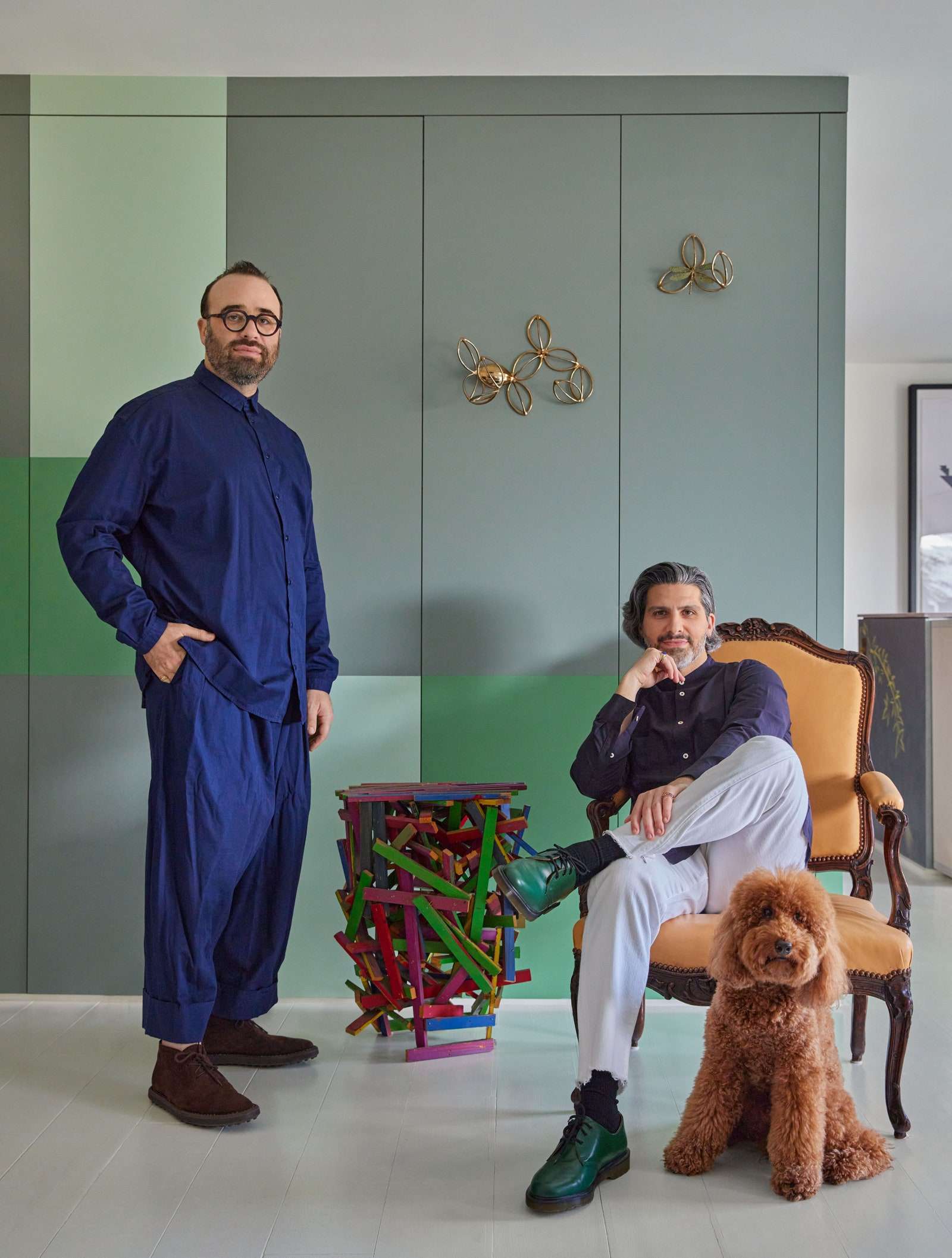 oliver m furth and sean yashar with a poodle