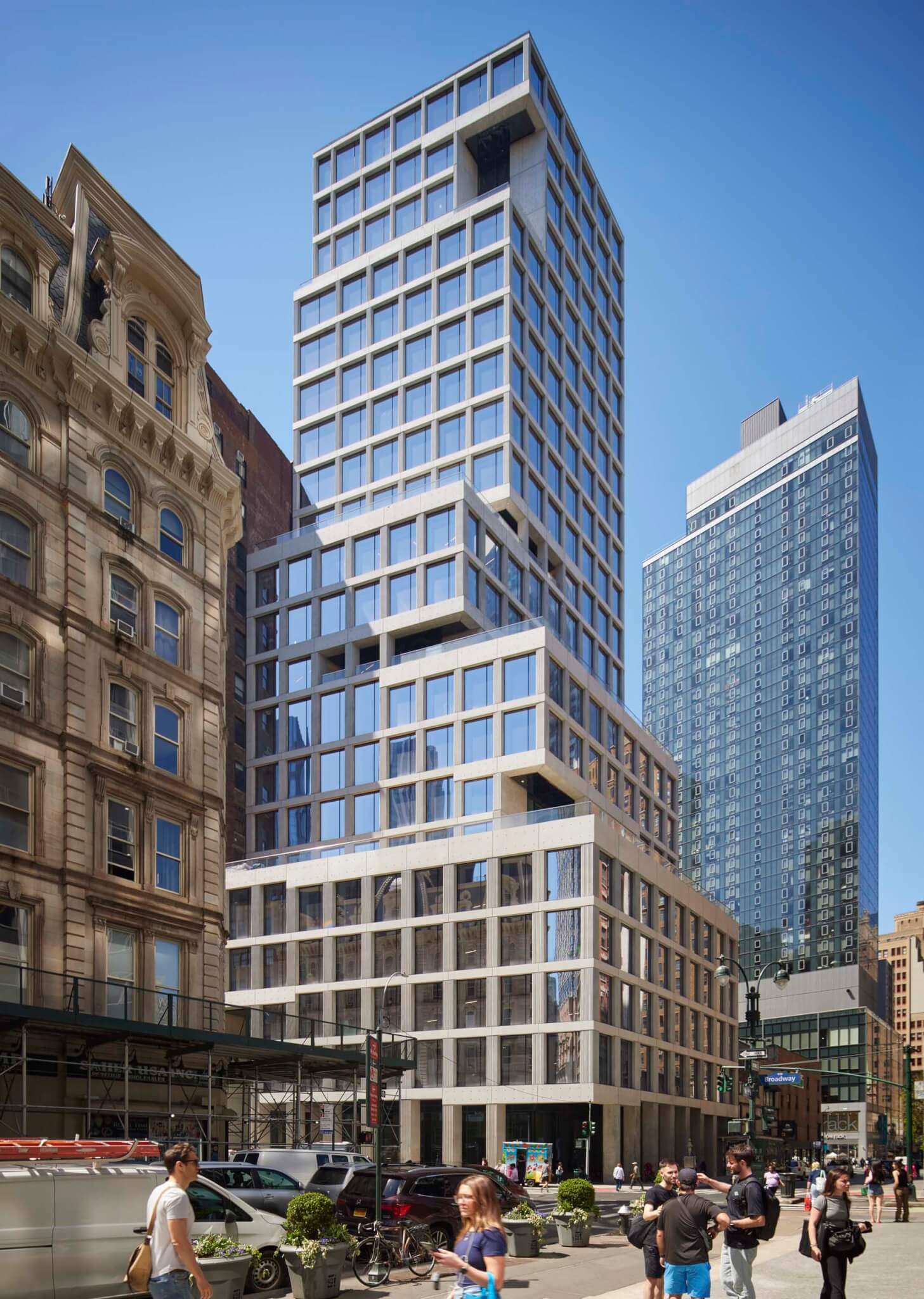 Concrete setbacks define SOM’s 1245 Broadway office tower