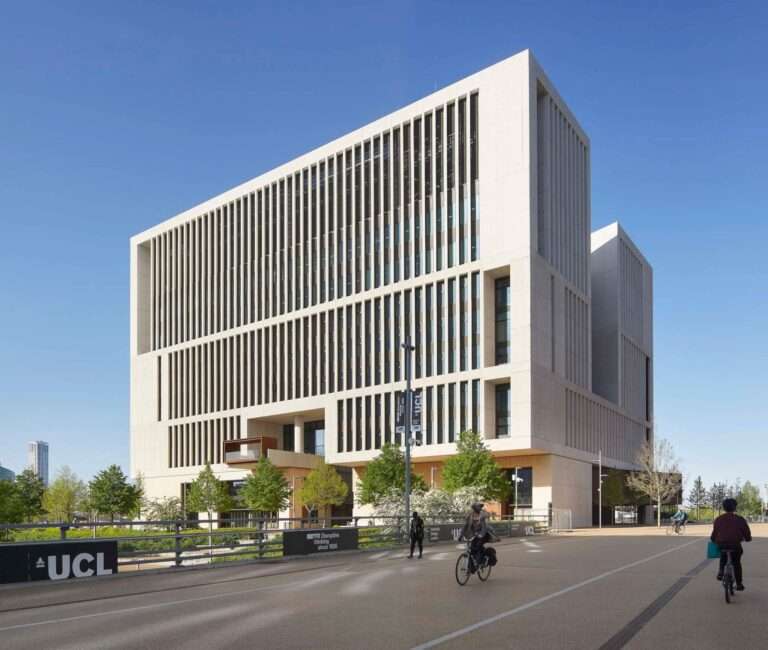 Stanton Williams designs textured-concrete forms for UCL’s Marshgate