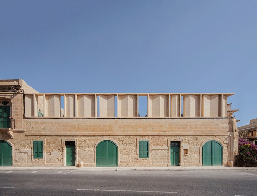 stone screen shields renovated 18th-century palazzino gardens in malta by AP valletta