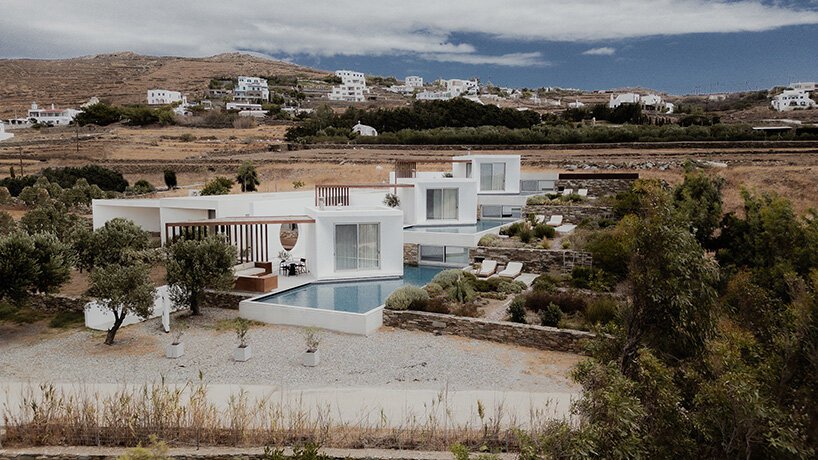 cubic volumes emerge from tinos’ rugged terrain in 'pnoes' hotel by aristides dallas architects