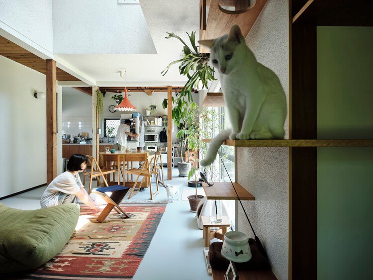 Fueda House / ROOVICE - Interior Photography, Shelving, Chair