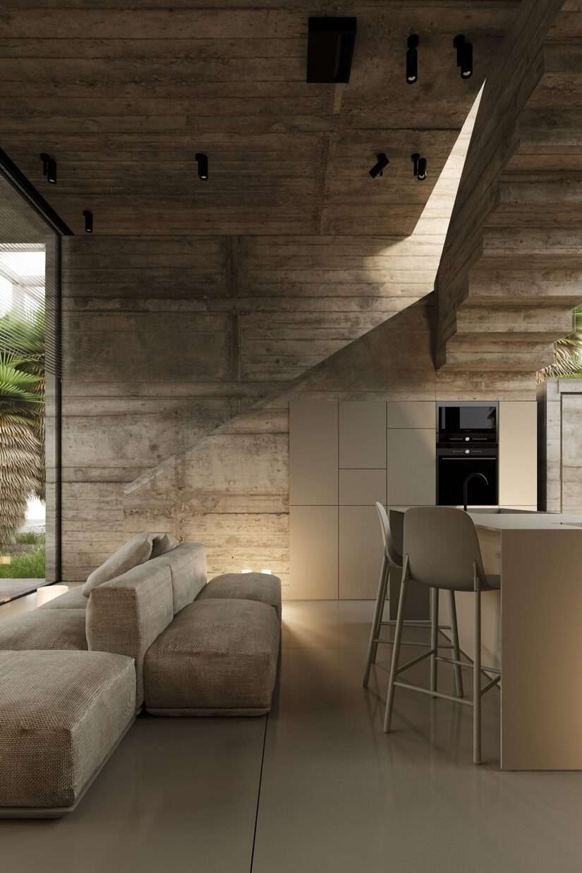 green and blue accents add organic vitality to igor sirotov architects' concrete villa in bali