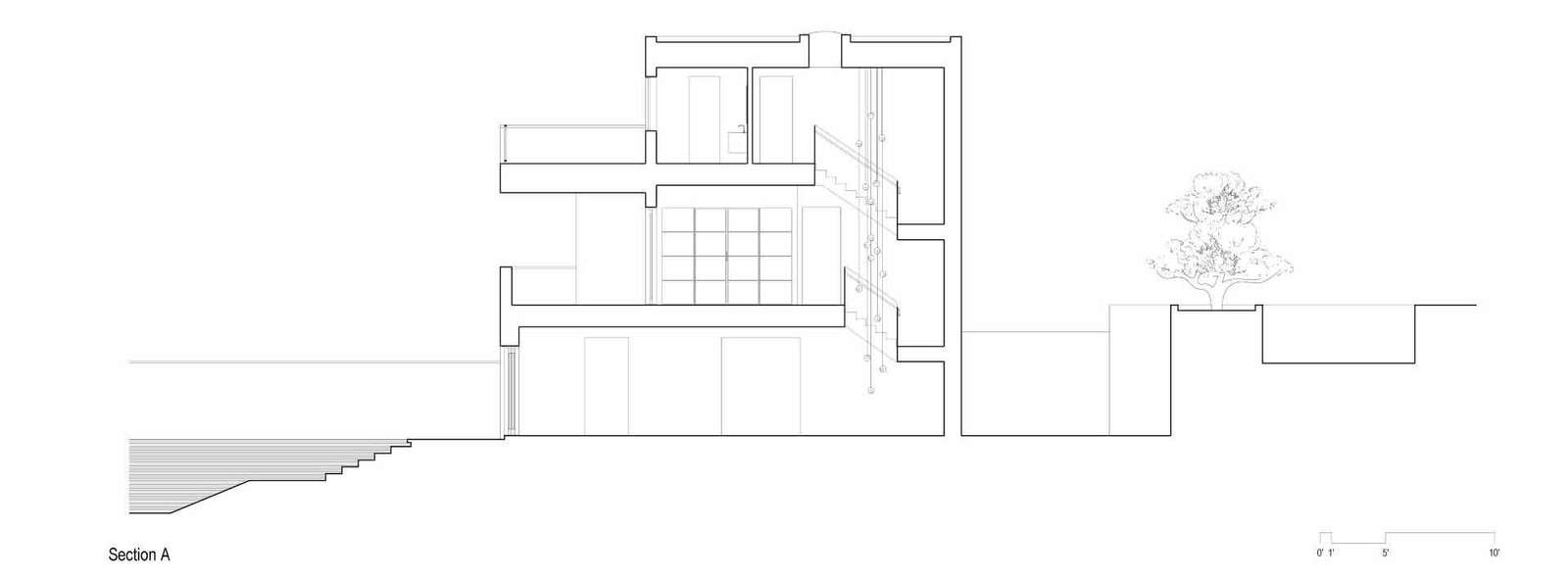 The architectural drawings for a modern three storey home.