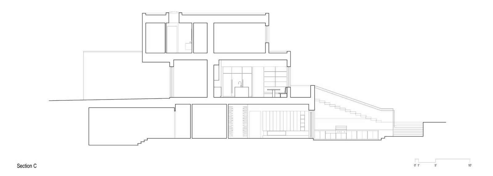 The architectural drawings for a modern three storey home.