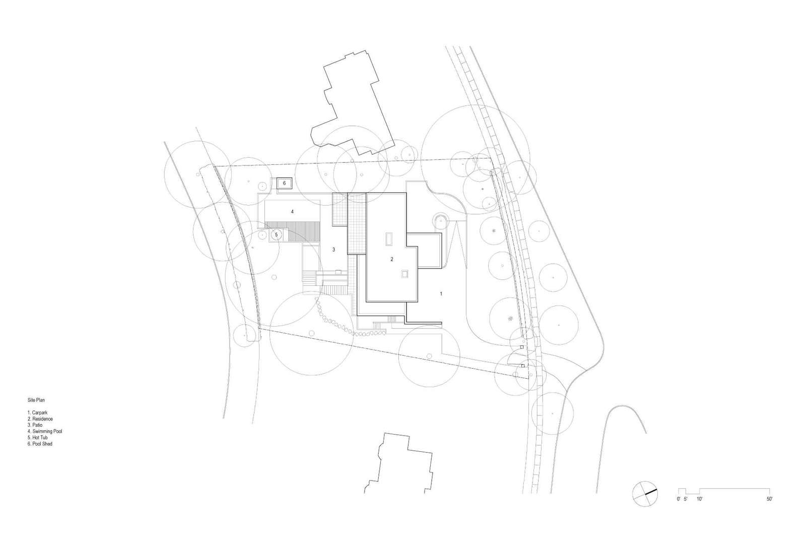 The architectural drawings for a modern three storey home.