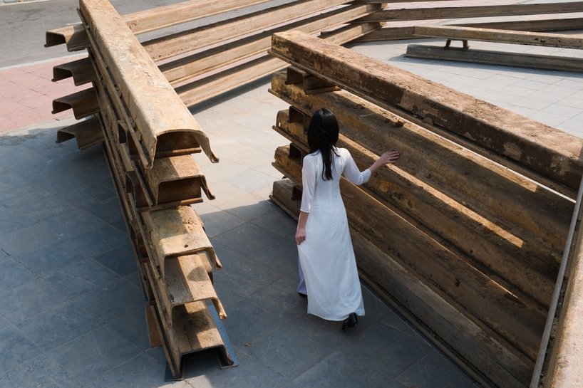 takashi niwa's stacked steel memorial honors vietnam construction industry's unsung heroes