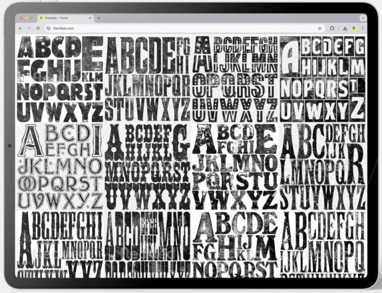 a collection of letterpress letters on an ipad screen