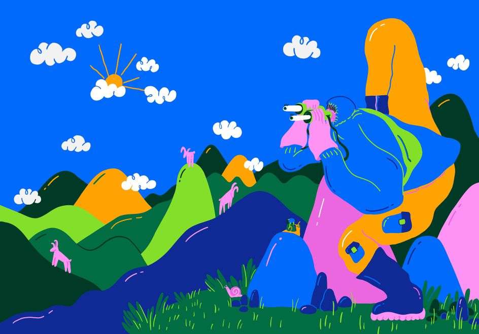 Self-initiated - hiking in the outdoors.