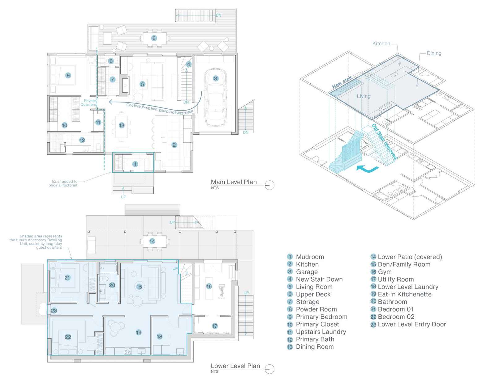 The floor plans of a renovated home.