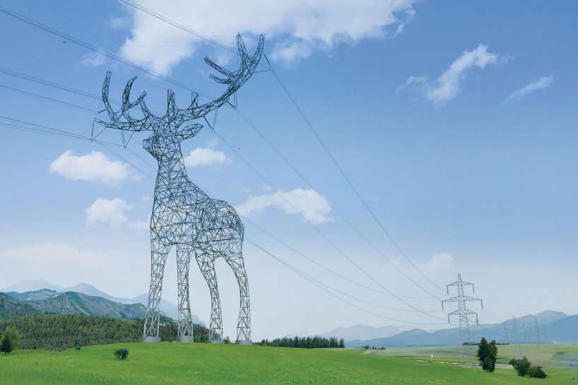 power lines animal sculptures
