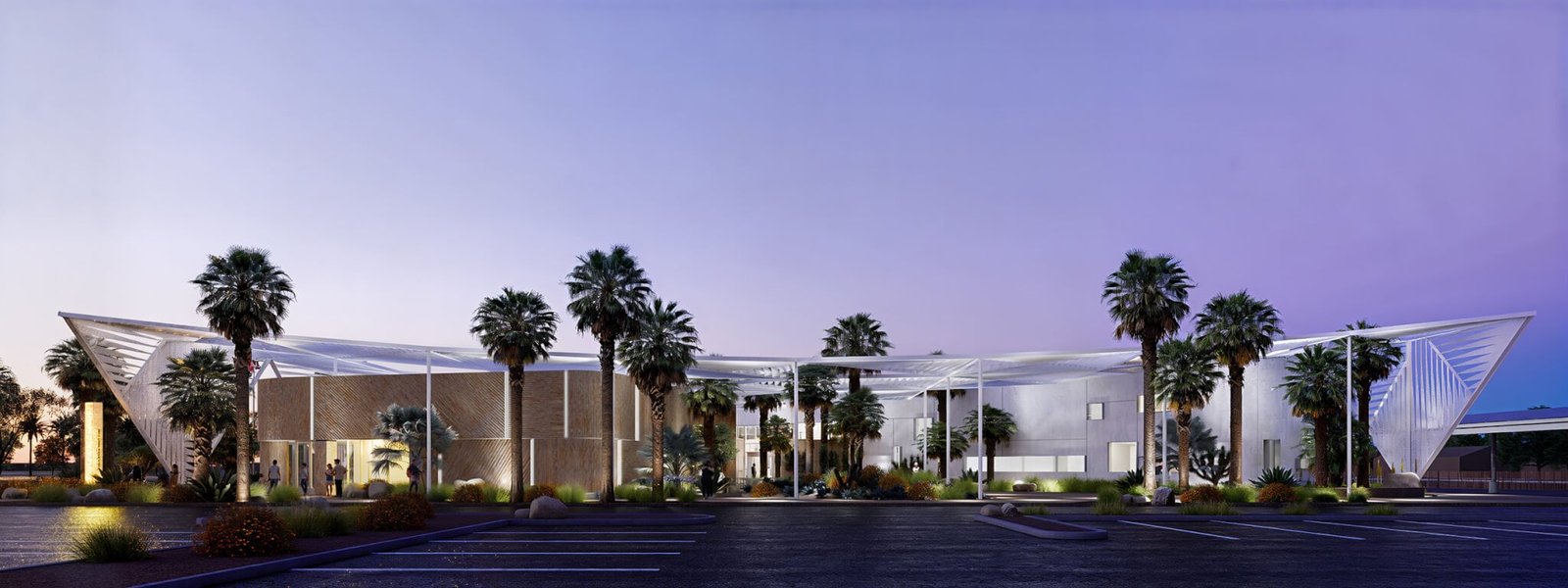 Sun shade, canopy, white canopy structure, library Palm Springs