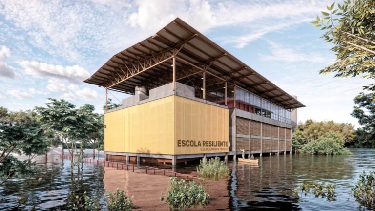 school in a flooded area