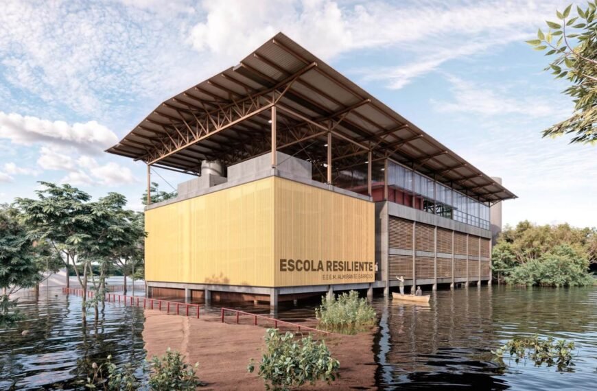 school in a flooded area