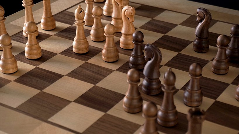 crafted in solid walnut and maple, phantom is the world’s first robotic chessboard