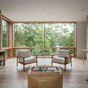 The Roost Residence / OPAL - Interior Photography, Living Room, Wood, Chair, Glass