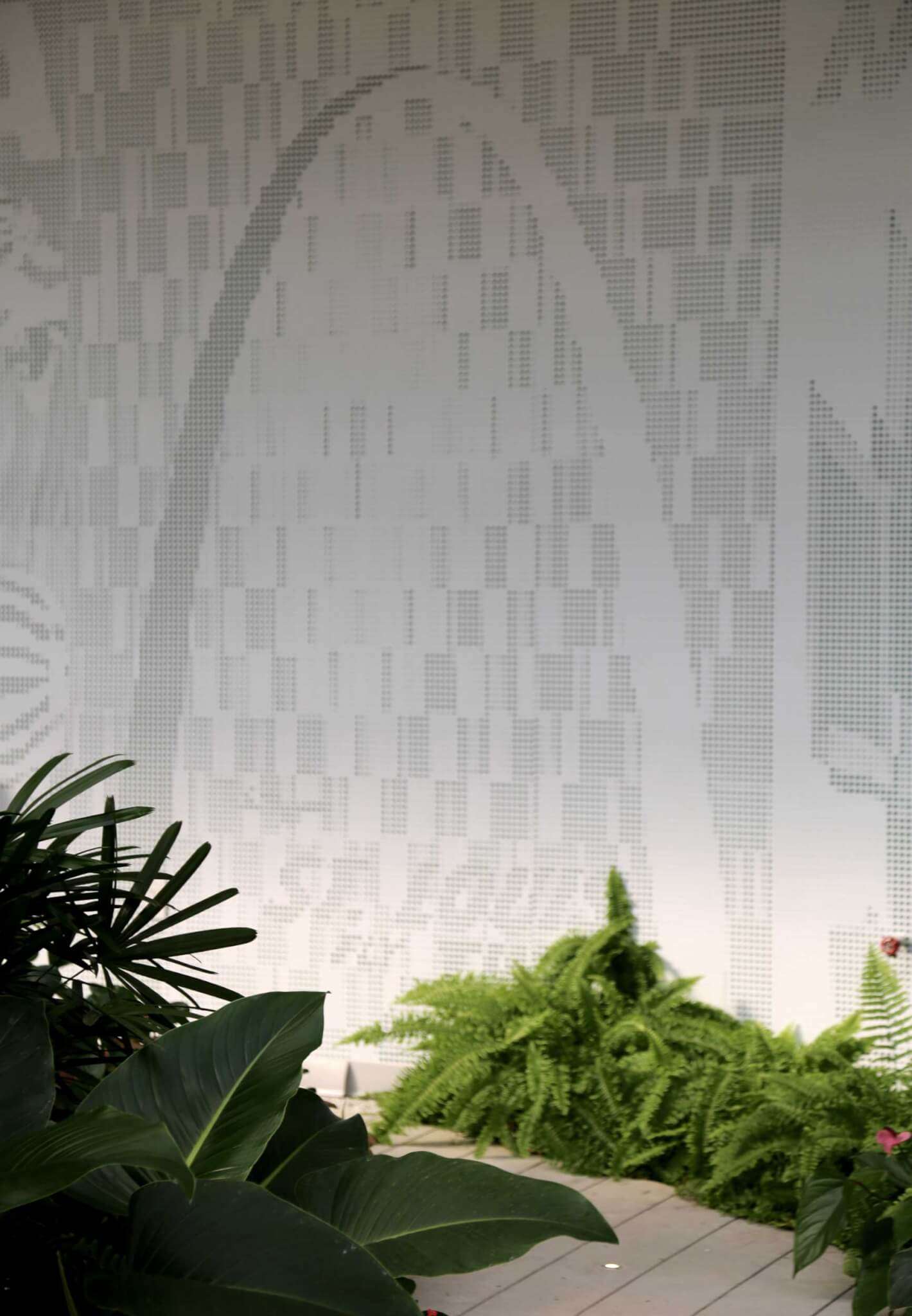 mural with illustration of gateway arch