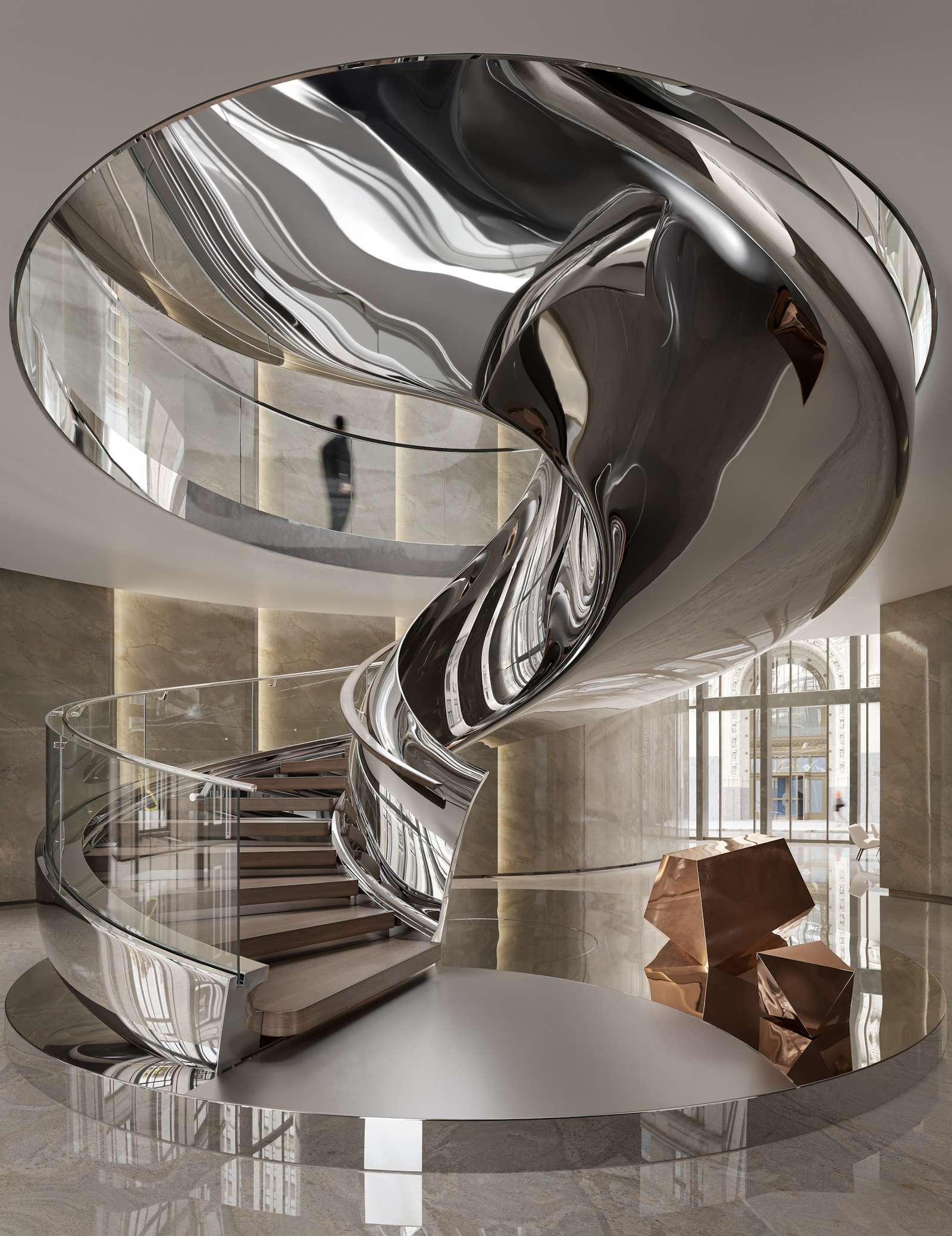 the Silver Sterling Coated Staircase by Marretti -architizer-product awards2025