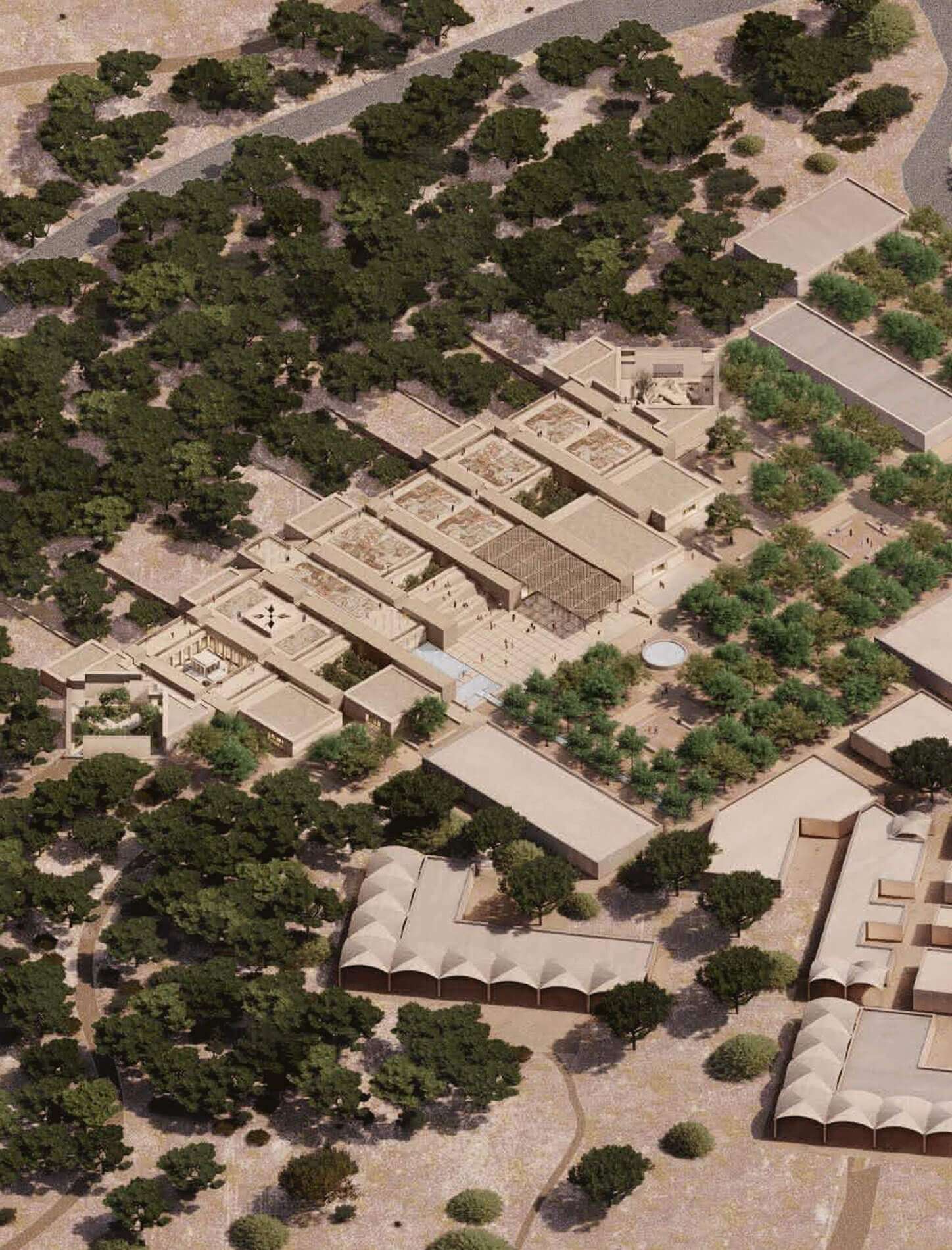 aerial rendering of museum