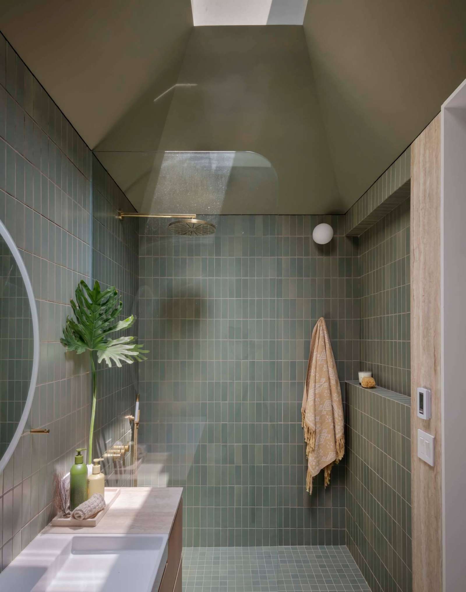 green tile bathroom