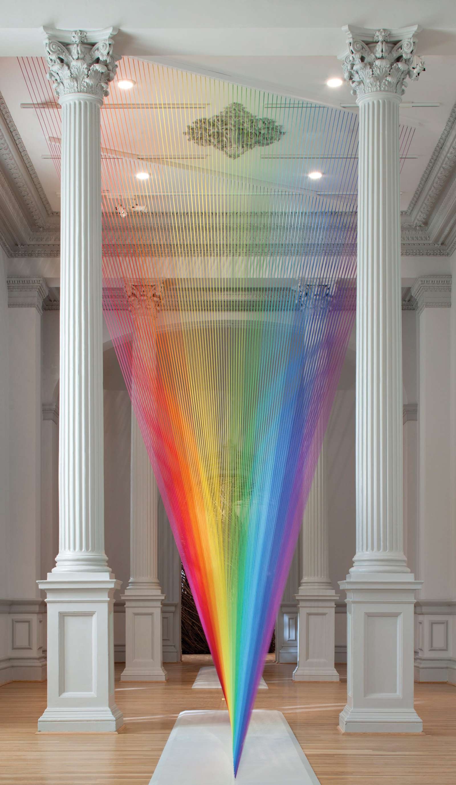 a colorful installation gy Gabriel Dawe