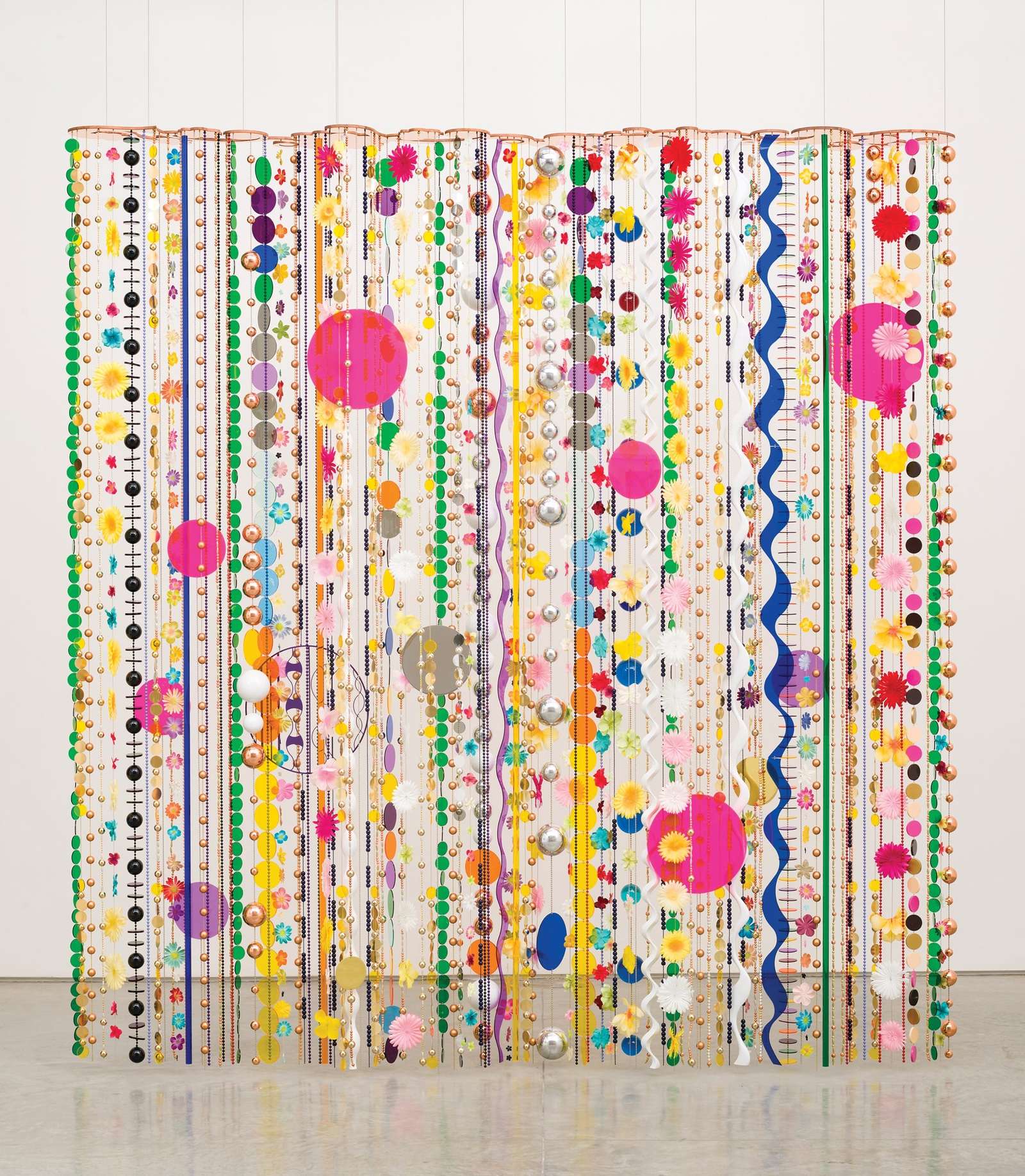 a colorful floral tapestry by beatriz milhazes