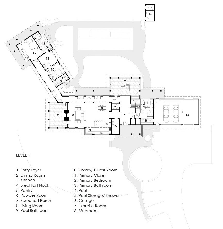 Architectural drawings reveal a clear layout anchored by a central Great Room.
