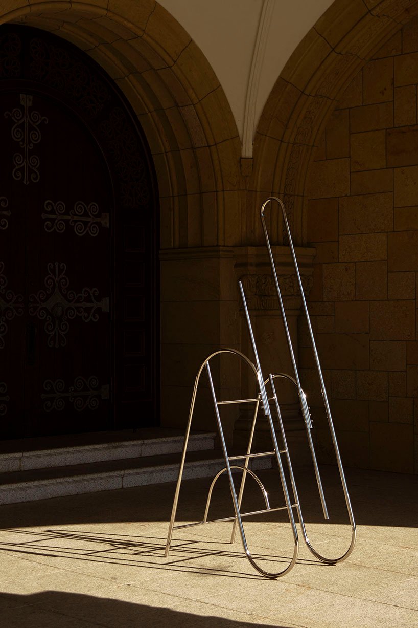 sculptural steel ladder imitates the flowing geometries of brass musical instruments - 3